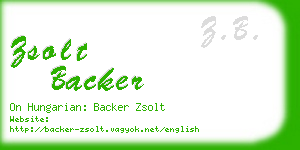 zsolt backer business card